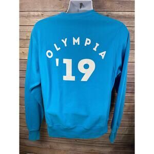 Vintage Champion Reverse Weave 90s Olympia Revive Blue Sweatshirt size Small